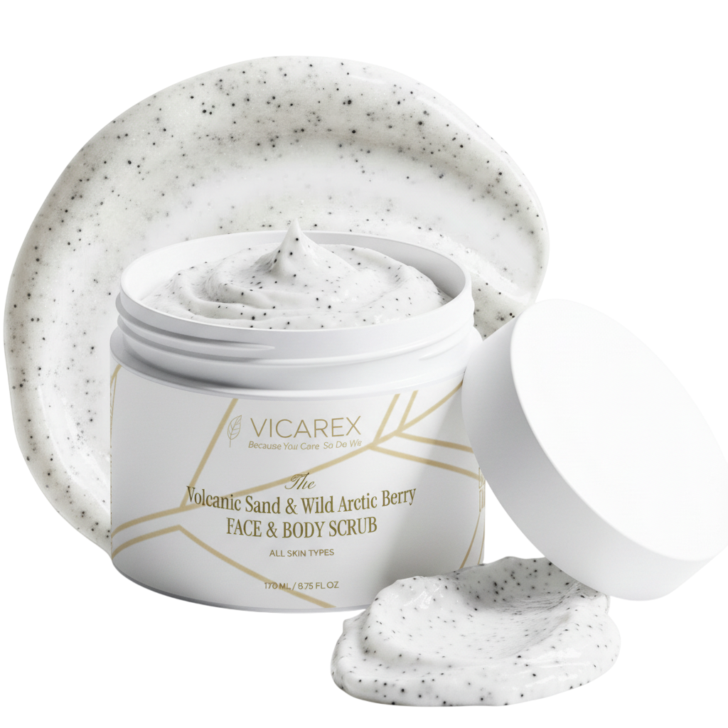 The Lava Glow Volcanic Sand & Wild Arctic Berry Face & Body Scrub Vicarex